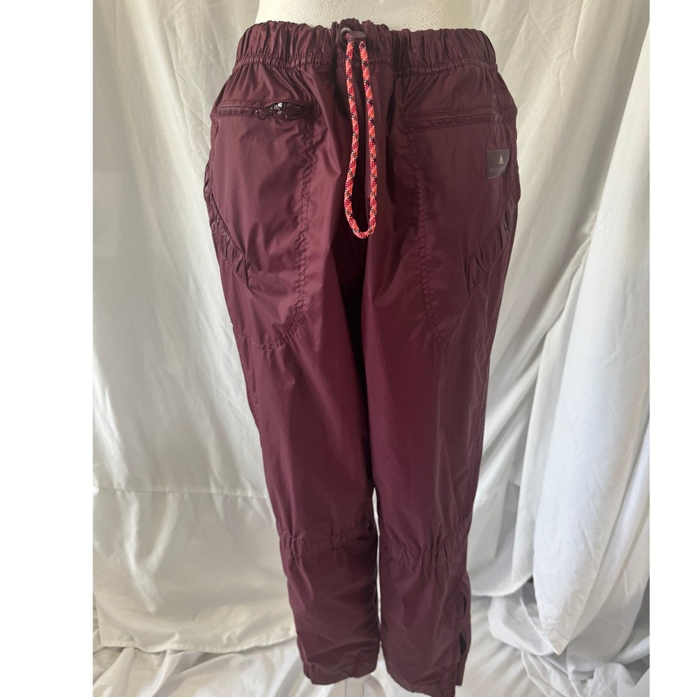 Adidas by Stella McCartney Burgundy Ruched Mesh Lined Track Pants Small